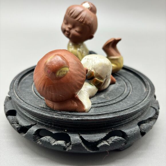 Vintage Seto Craft Stoneware Figurines Japanese Pottery Redware Terracotta Girls - Picture 6 of 10